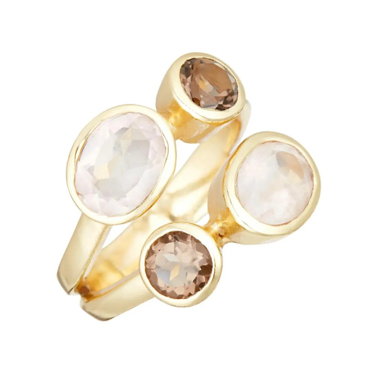 Moonstone Bagues|Bague Thaïs Quartz en laiton doré