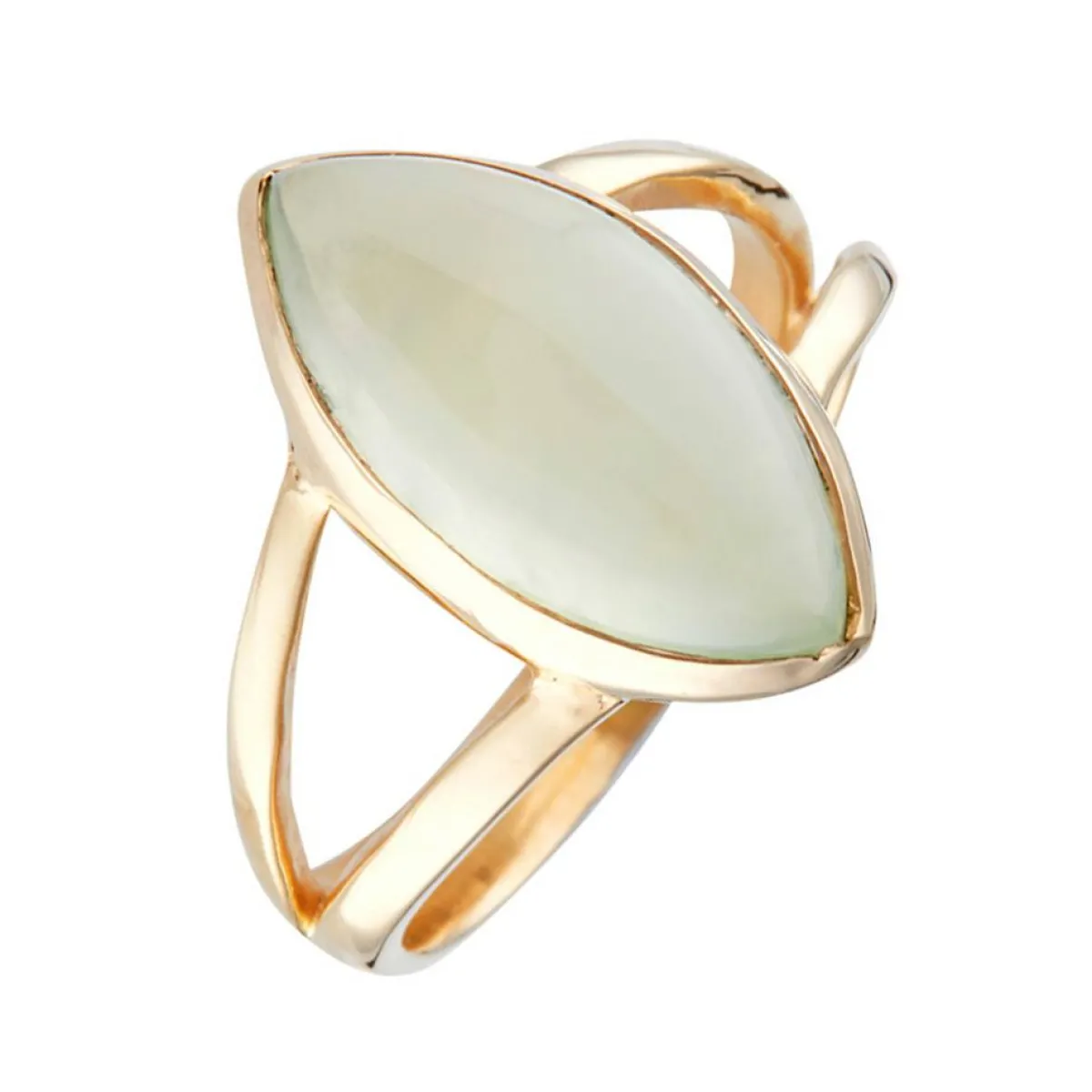 Moonstone Bagues|Bague Victoire Préhnite en laiton doré