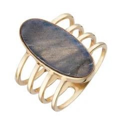Moonstone Bagues|Bague Victoria Labradorite en laiton doré