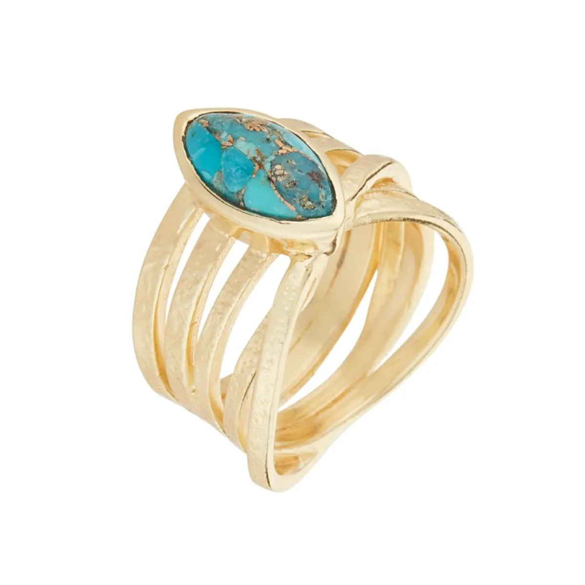 Moonstone Bagues|Bague Yris Turquoise en laiton doré