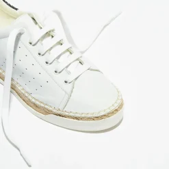 Canal Saint Martin Baskets|Basket espadrilles en Cuir Lancry Glitter blanc/bleu