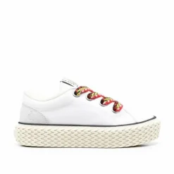Lanvin Baskets|Baskets à lacets en coton blanches
