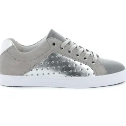 Palladium Baskets|Baskets basses en Velours de Cuir & Cuir gris/argenté