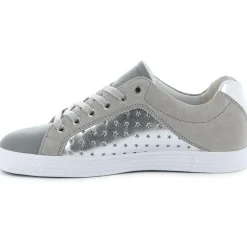 Palladium Baskets|Baskets basses en Velours de Cuir & Cuir gris/argenté