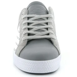 Palladium Baskets|Baskets basses en Velours de Cuir & Cuir gris/argenté