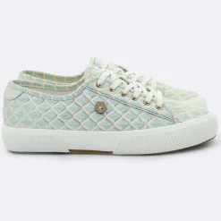 Faguo Baskets|Baskets Birch à carreaux aqua/doré