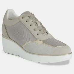 Geox Baskets|Baskets compensées Ilde beiges - Talon 9 cm