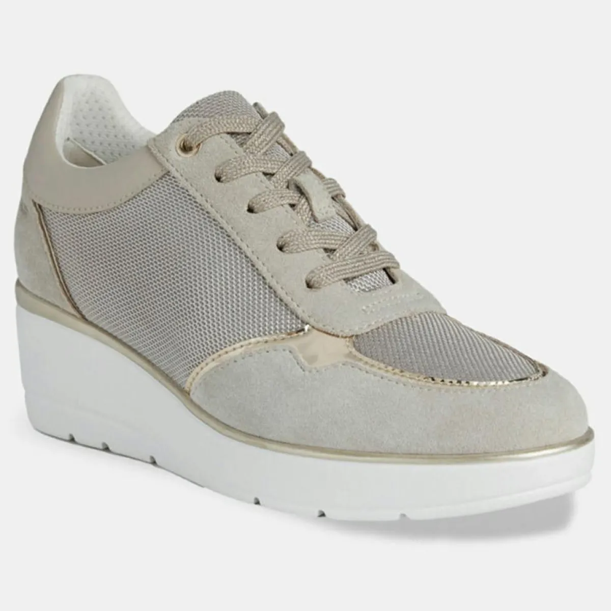 Geox Baskets|Baskets compensées Ilde beiges - Talon 9 cm