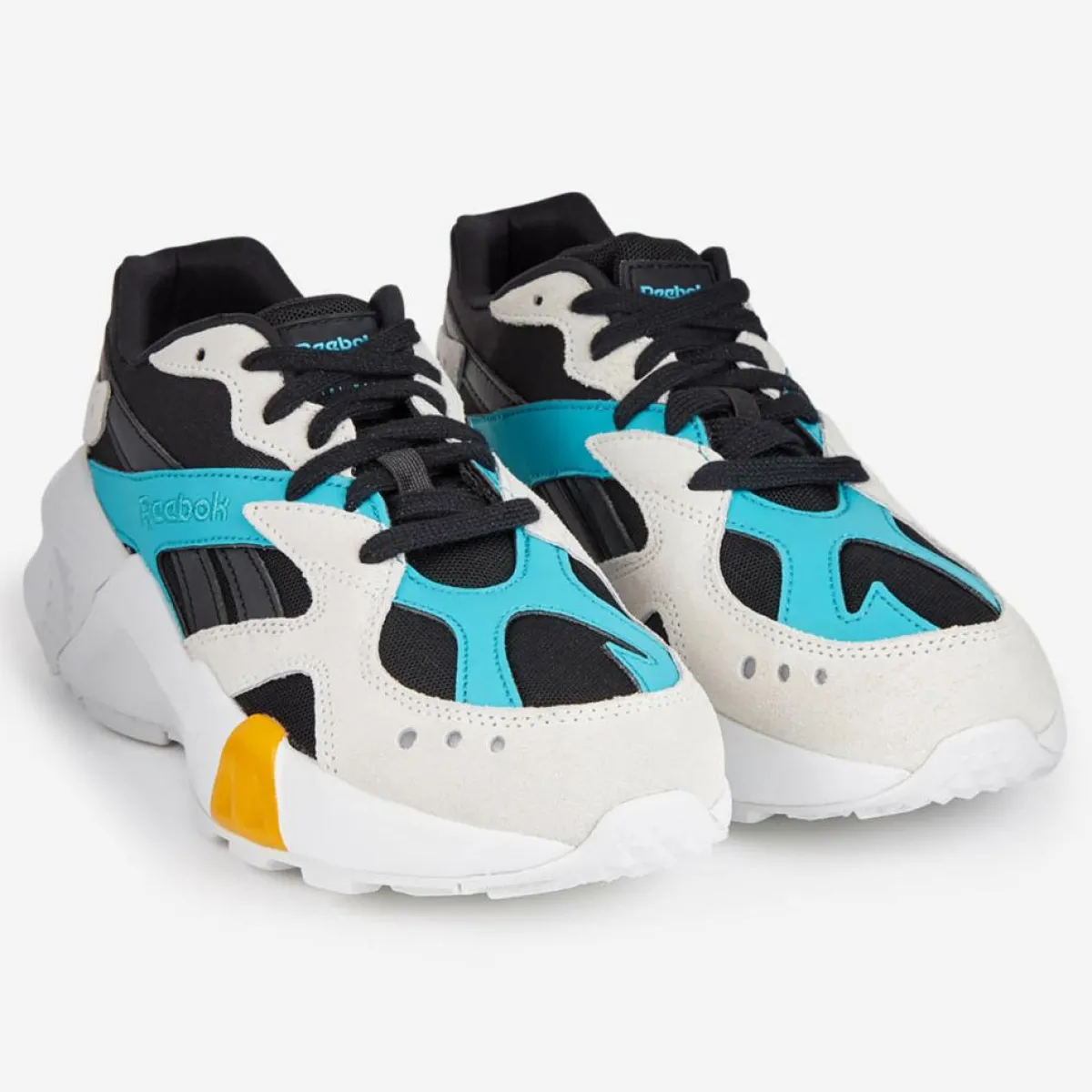 Reebok Baskets|Baskets en Cuir & mesh Aztrek Double X Gigi Hadid blanc/noir/turquoise