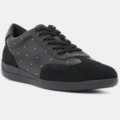 Geox Baskets|Baskets en Cuir & Velours de Cuir Myria noires