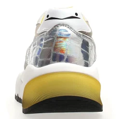 Voile Blanche Baskets|Baskets en Cuir & Velours de Cuir Sheel argenté/gris - Talon 4 cm