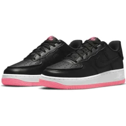 Nike Baskets|Baskets en Cuir Air Force 1 Gs noir/rose