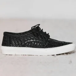 Mellow Yellow Baskets|Baskets en Cuir Bea noires