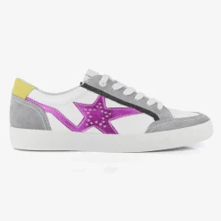 Mellow Yellow Baskets|Baskets en Cuir Betsie grises