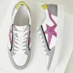 Mellow Yellow Baskets|Baskets en Cuir Betsie grises