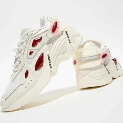 Raf Simons Baskets|Baskets en Cuir Cylon-21 blanc/rouge