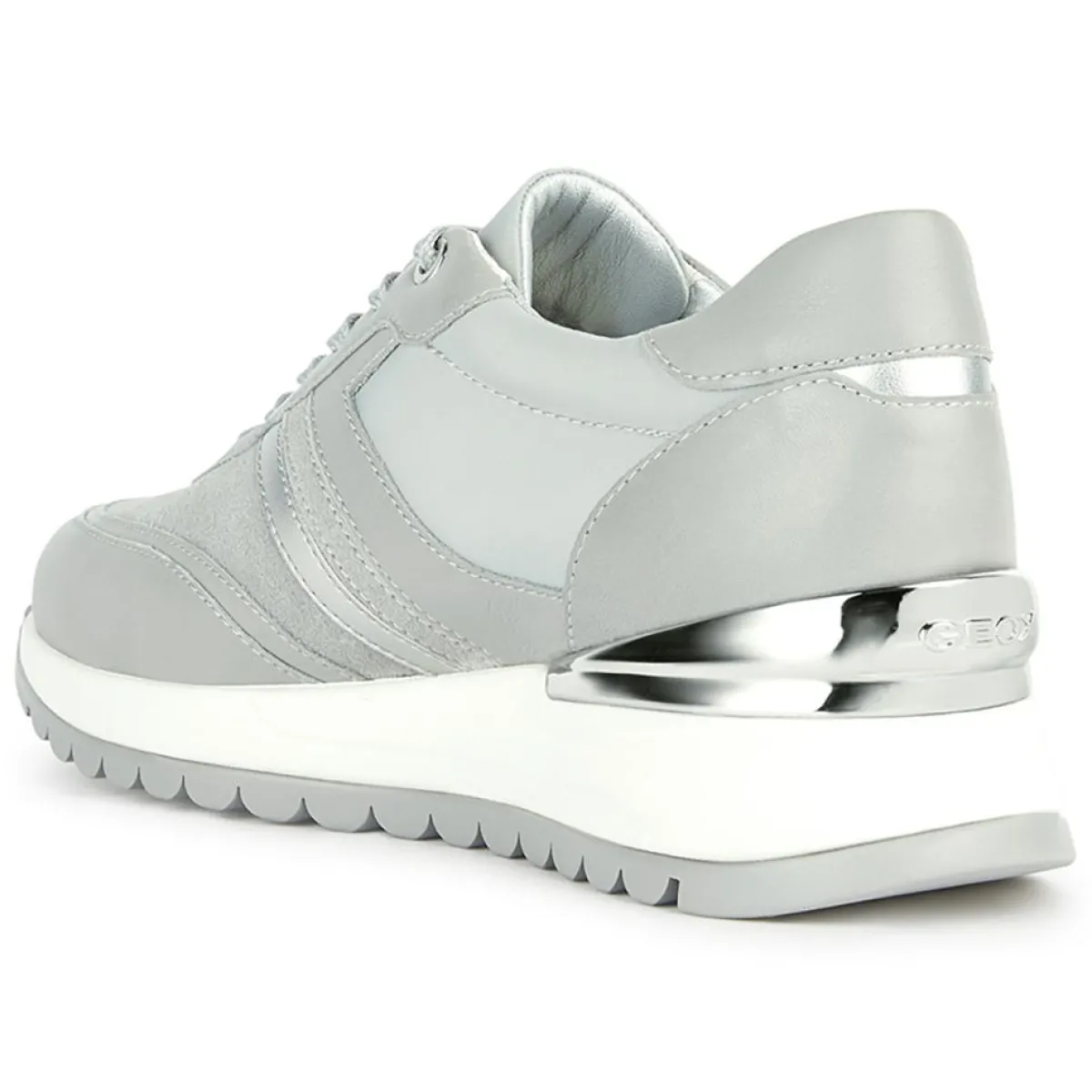 Geox Baskets|Baskets en Cuir Desya gris pâle