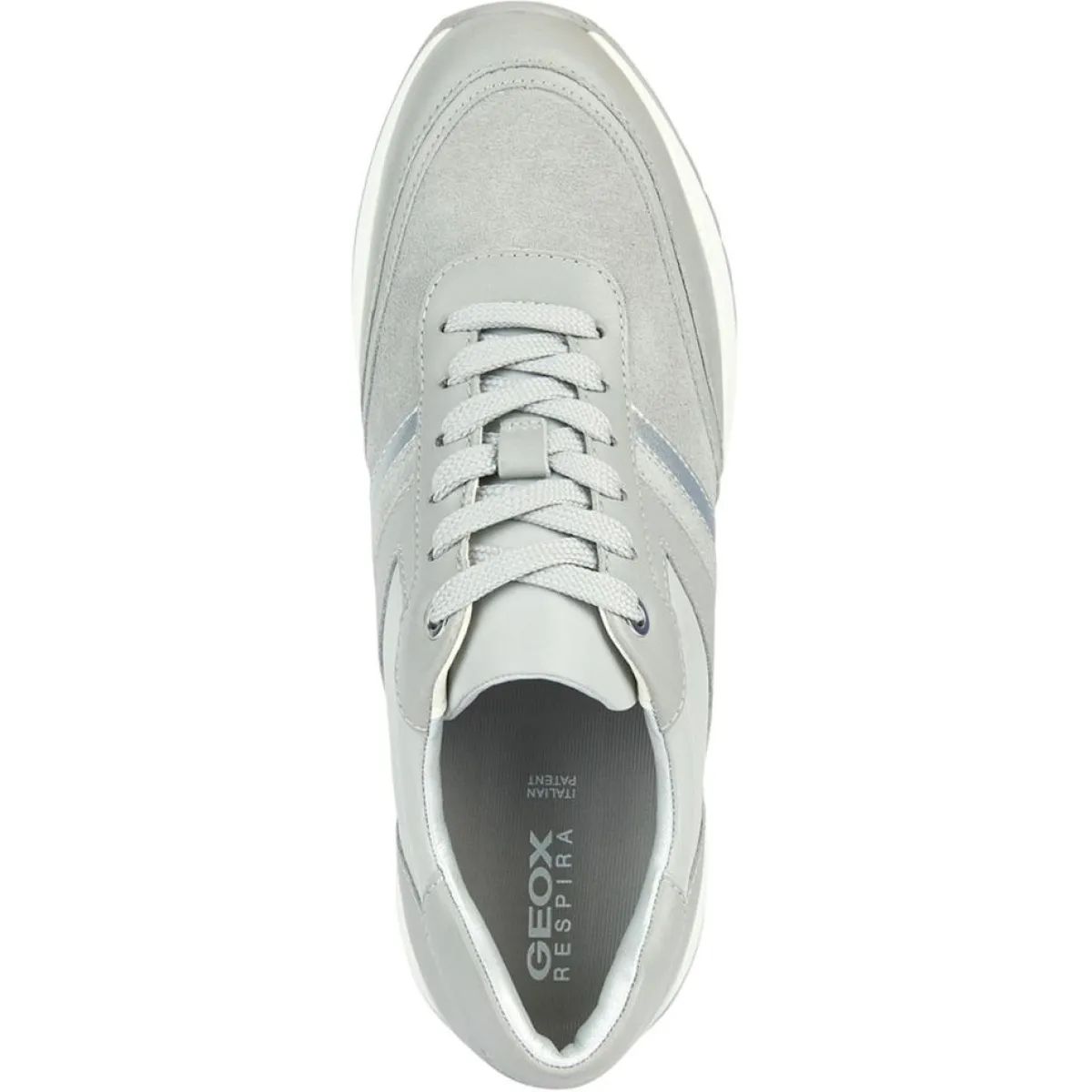 Geox Baskets|Baskets en Cuir Desya gris pâle