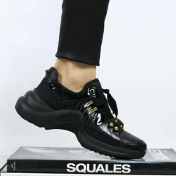 Mi/Mai Baskets|Baskets en Cuir Finn noires