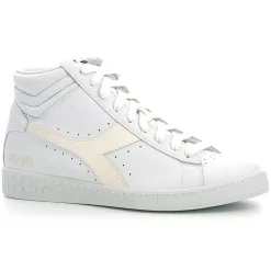 Diadora Baskets|Baskets en Cuir Game High 2030 blanc immaculé/blanc