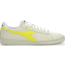 Diadora Baskets|Baskets en Cuir Game L Fluo Wax blanc/jaune fluo