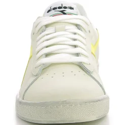 Diadora Baskets|Baskets en Cuir Game L Fluo Wax blanc/jaune fluo