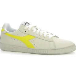 Diadora Baskets|Baskets en Cuir Game L Fluo Wax blanc/jaune fluo