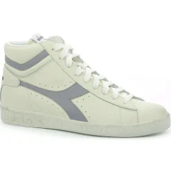 Diadora Baskets|Baskets en Cuir Game L Hi Waxed blanc/gris