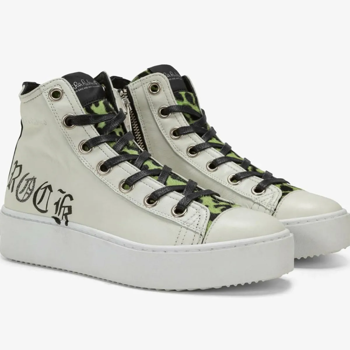 Nira Rubens Baskets|Baskets en Cuir Long Island blanc/noir