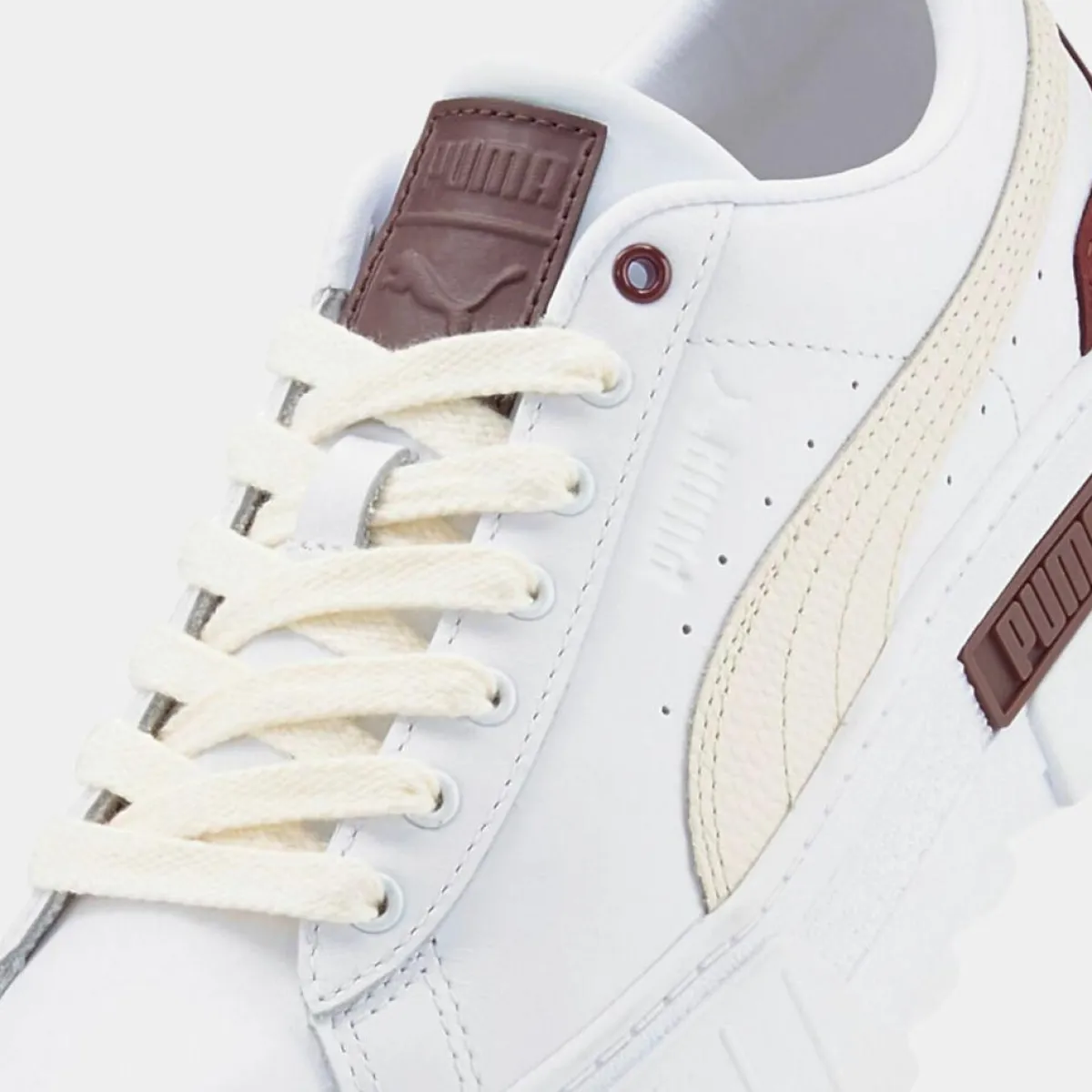Puma Baskets|Baskets en Cuir Mayze Luxe blanc/bordeaux