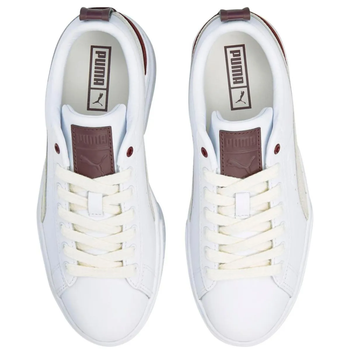 Puma Baskets|Baskets en Cuir Mayze Luxe blanc/bordeaux