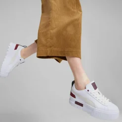 Puma Baskets|Baskets en Cuir Mayze Luxe blanc/bordeaux