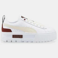 Puma Baskets|Baskets en Cuir Mayze Luxe blanc/bordeaux