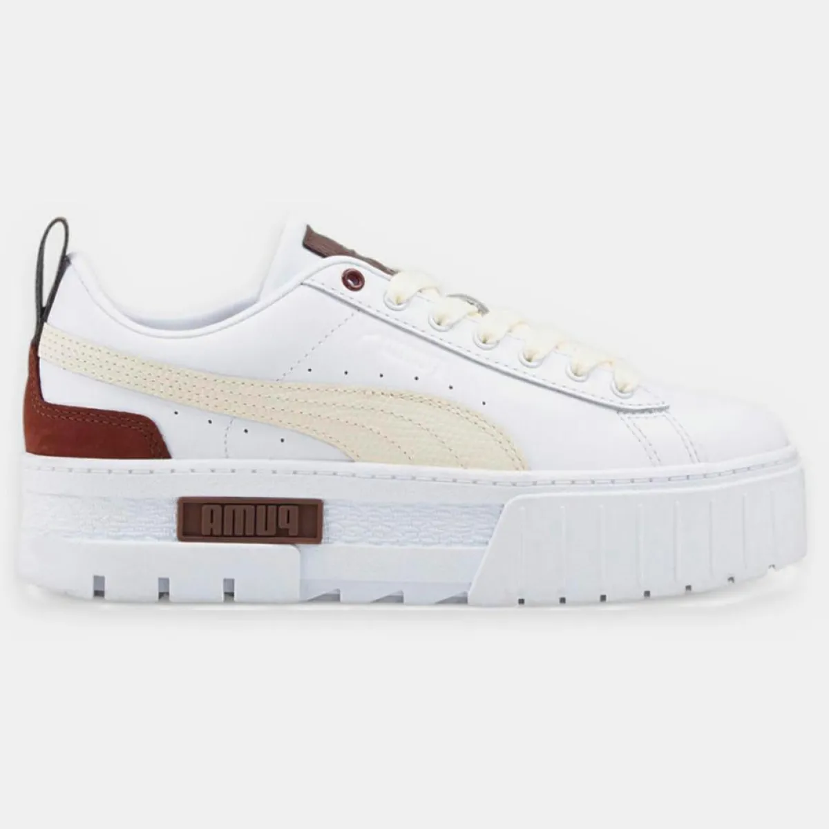 Puma Baskets|Baskets en Cuir Mayze Luxe blanc/bordeaux