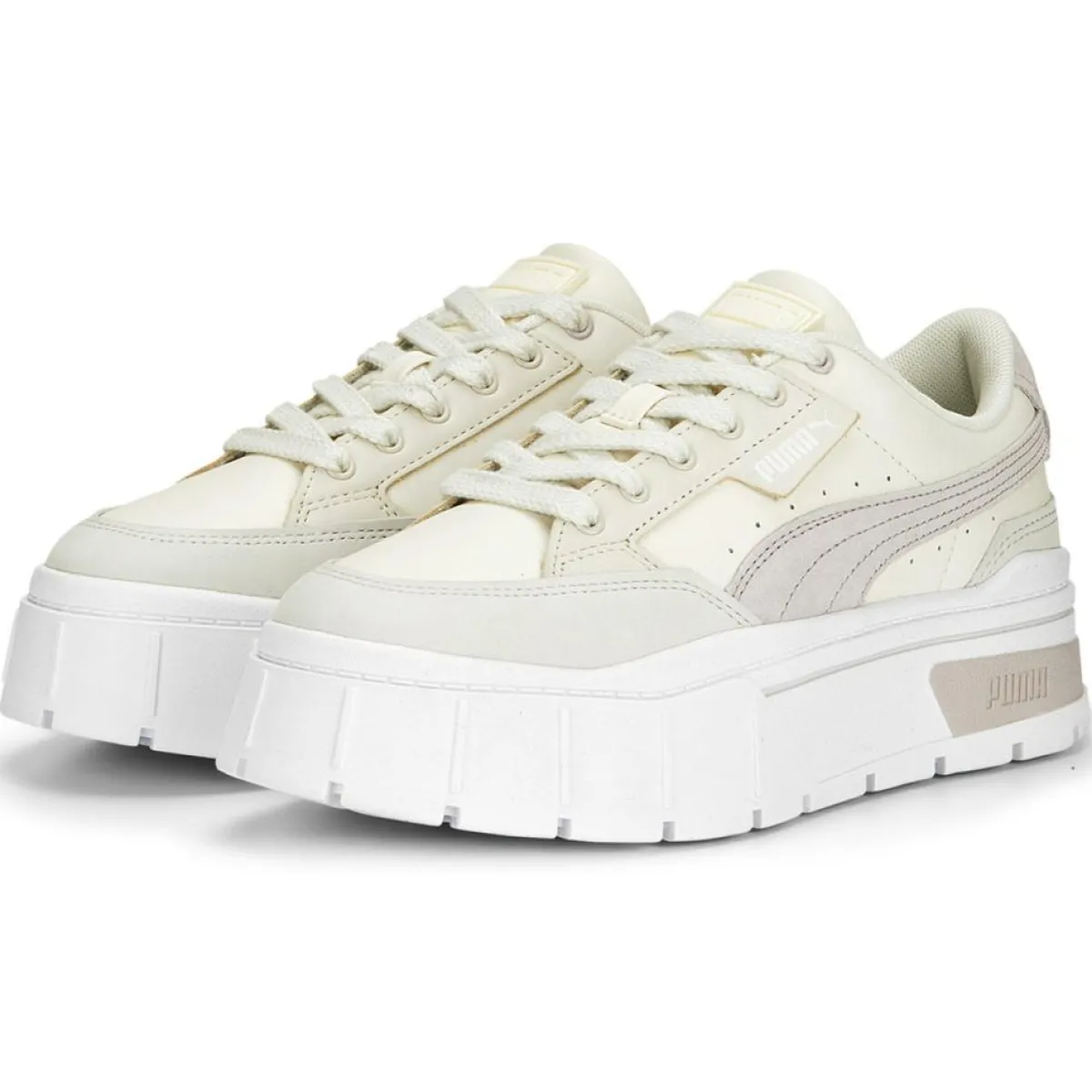 Puma Baskets|Baskets en Cuir Mayze Stack Luxe blanc/beige