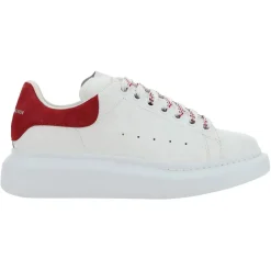 Alexander McQueen Baskets|Baskets en Cuir Oversized blanc/rouge