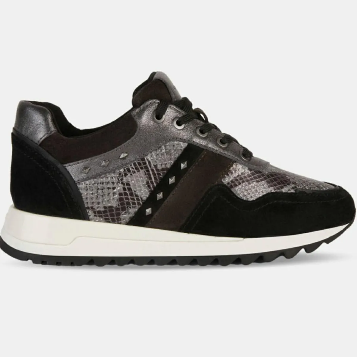 Geox Baskets|Baskets en Cuir running Tabelya gris/noir