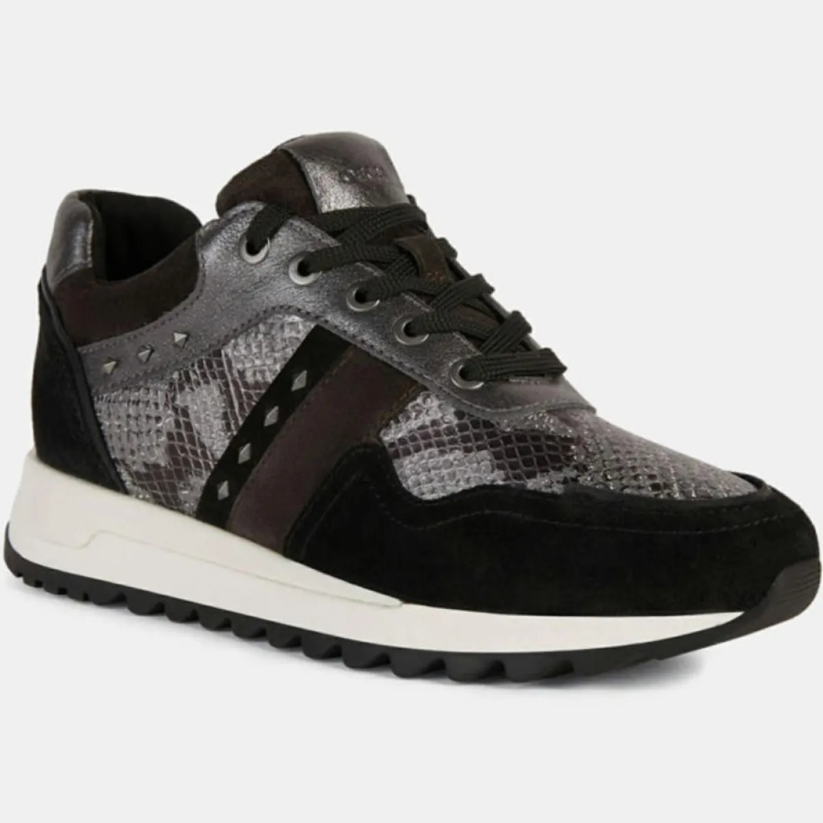 Geox Baskets|Baskets en Cuir running Tabelya gris/noir