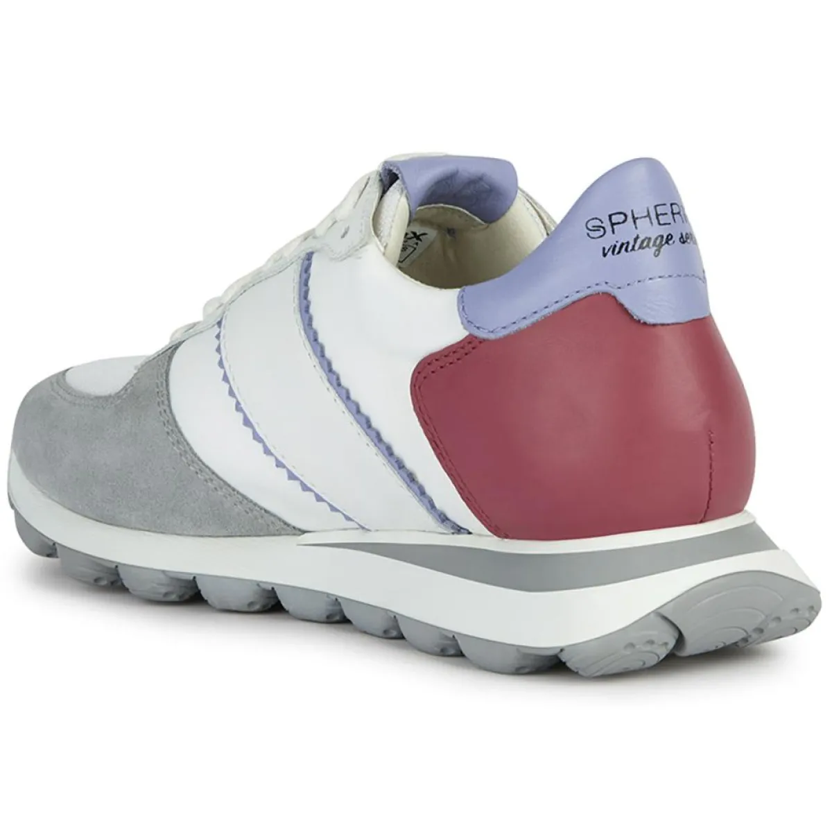 Geox Baskets|Baskets en Cuir Spherica blanc/cyclamen