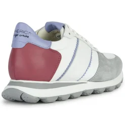 Geox Baskets|Baskets en Cuir Spherica blanc/cyclamen