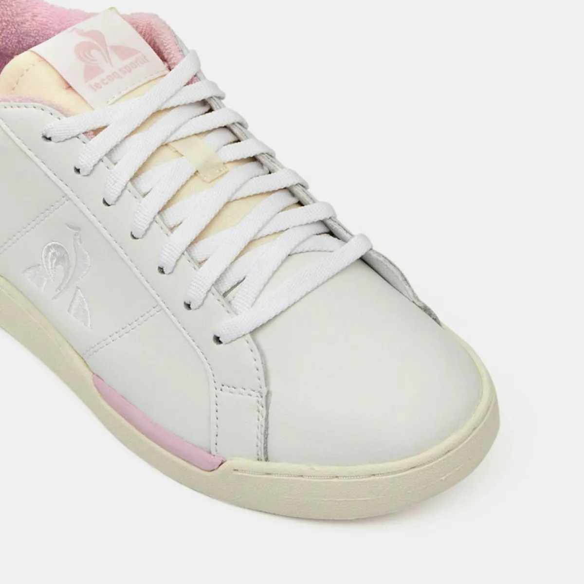 Le Coq Sportif Baskets|Baskets en Cuir Stadium blanc/rose