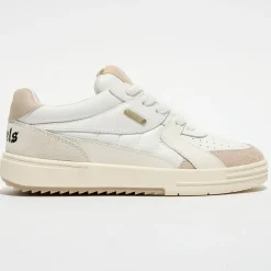 Palm Angels Baskets|Baskets en Cuir University blanc/beige