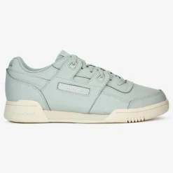 Reebok Baskets|Baskets en Cuir Workout Logo céladon bleues