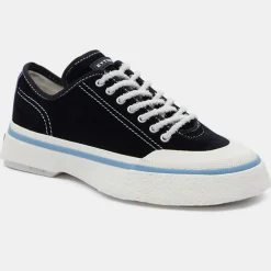 Eytys Baskets|Baskets en Velours de Cuir Laguna blanc/noir