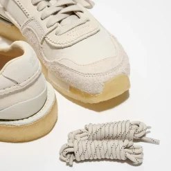 Clarks Baskets|Baskets en Velours de Cuir Tor Run écrues
