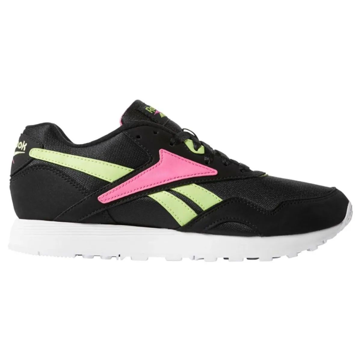 Reebok Baskets|Baskets en Velours de Cuir & Mesh Rapide noir/vert/rose