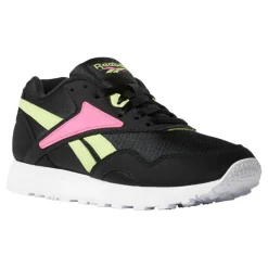 Reebok Baskets|Baskets en Velours de Cuir & Mesh Rapide noir/vert/rose
