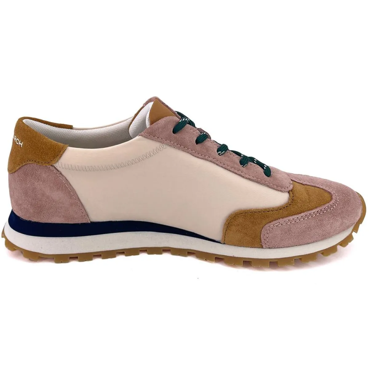 Tory Burch Baskets|Baskets en Velours de Cuir & Toile Annie crème/camel/rose