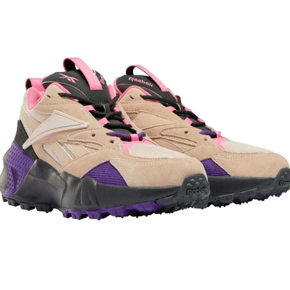 Reebok Baskets|Baskets en Velours de Cuir & Mesh Aztrek Double Mix T rose/violet