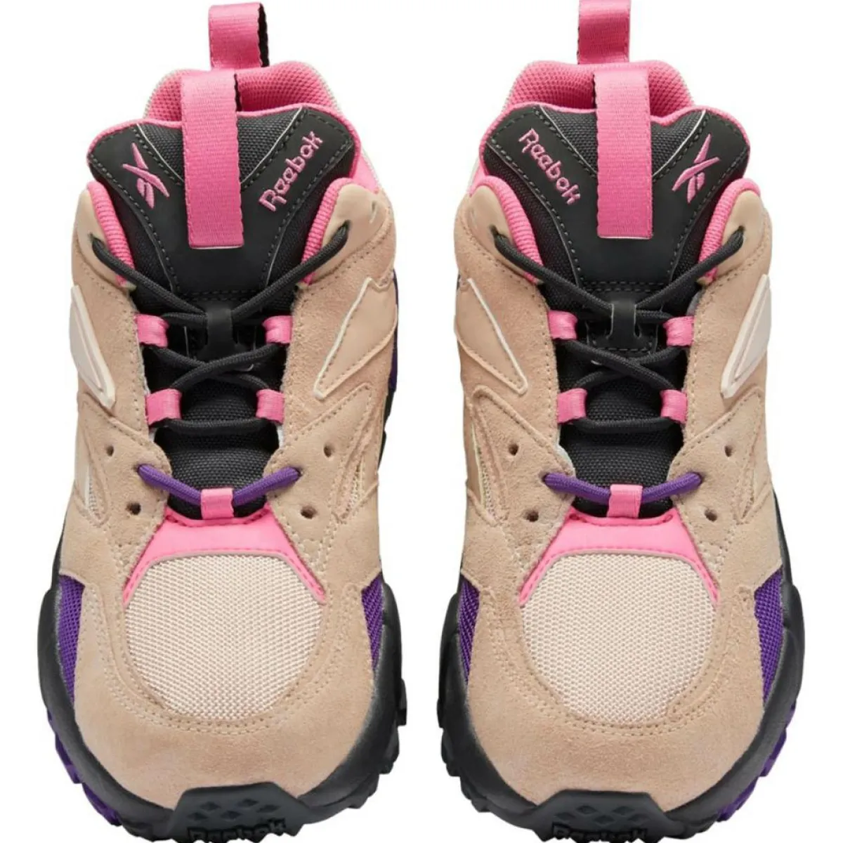 Reebok Baskets|Baskets en Velours de Cuir & Mesh Aztrek Double Mix T rose/violet